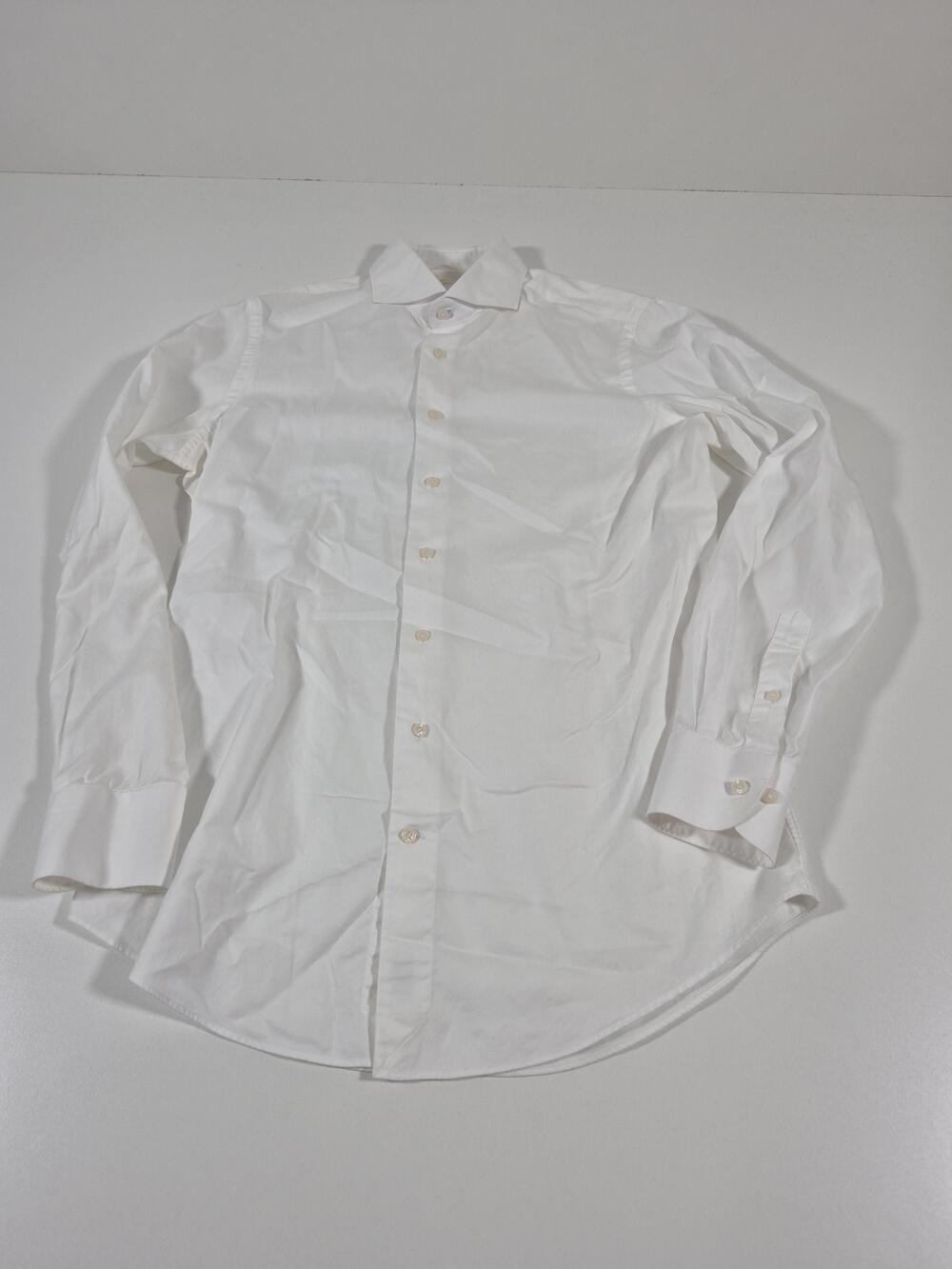 Suitsupply Dress Shirt Mens 16 41 White Solid Egyptian Cotton Long Sleeve Woven